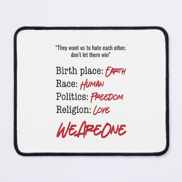 Item preview, We Are One Humanity Peace Love Unity Design designed and sold by TipTop GFX.