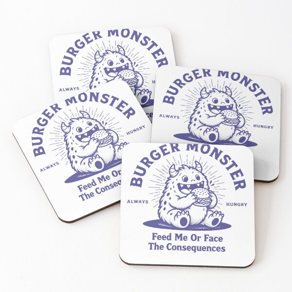 Item preview, Burger Monster Always Hungry Funny Food Design designed and sold by ShirtWreck.