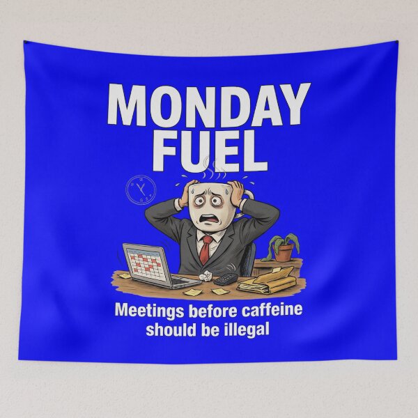 Item preview, Funny Humor MONDAY FUEL Meetings before caffeine should be illegal Art Design designed and sold by fantasticdesign.