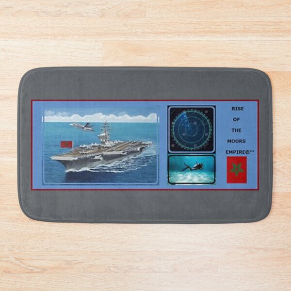 Item preview, Mu’ur (UM) Empire™ al-Benhadiel©™ design, Aircraft Carrier, gray background designed and sold by HardyKnitDesign.