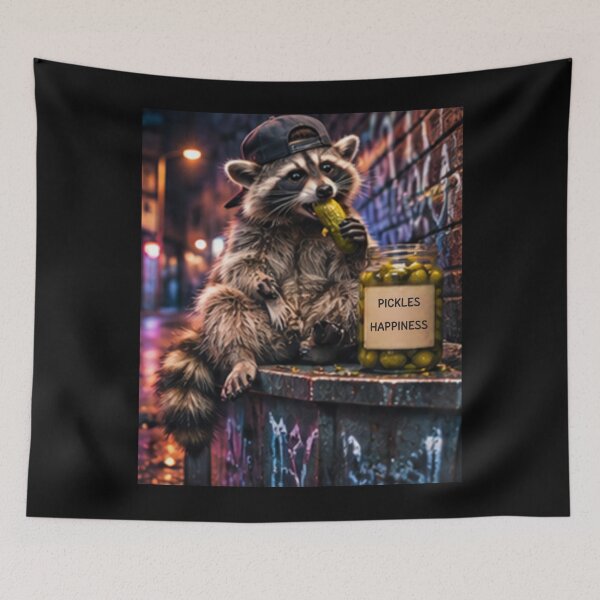 Item preview, Small Bites Big Happiness – Raccoon Pickle Lover designed and sold by MalwasBasket.