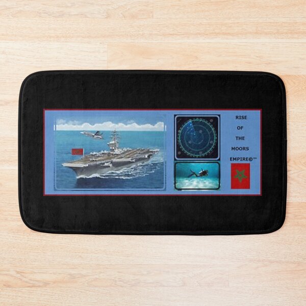Item preview, Mu’ur (UM) Empire™ al-Benhadiel©™ design, Aircraft Carrier, black background designed and sold by HardyKnitDesign.