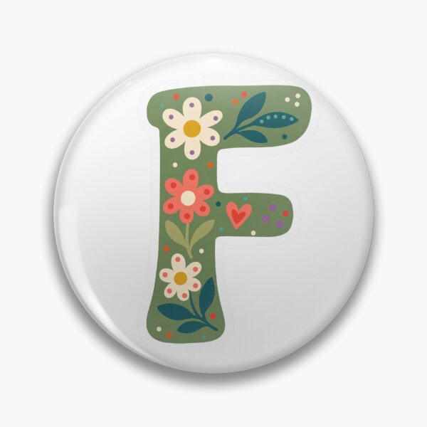 Artikelvorschau, Floraler Buchstabe F – Inspirivity Monogramm-Aufkleber entworfen und verkauft von Inspirivity.
