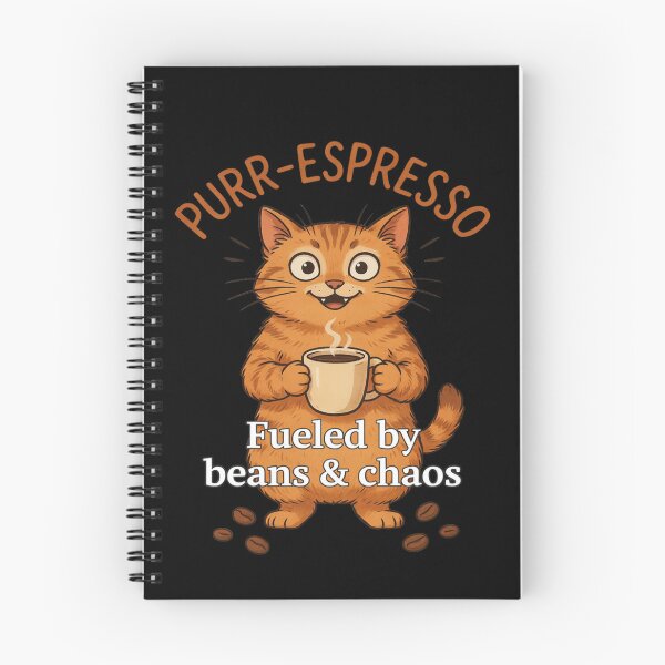 Item preview, Funny Humor PURR-ESPRESSO Fueled by beans & chaos Art Design designed and sold by fantasticdesign.