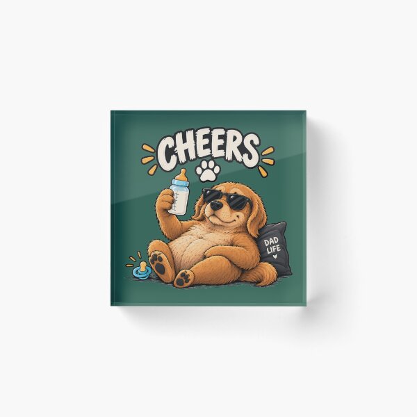Item preview, Cheers to Dad Life – Funny New Dad Dog designed and sold by Ania & Maxiu.
