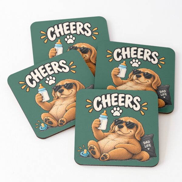 Item preview, Cheers to Dad Life – Funny New Dad Dog designed and sold by Ania & Maxiu.
