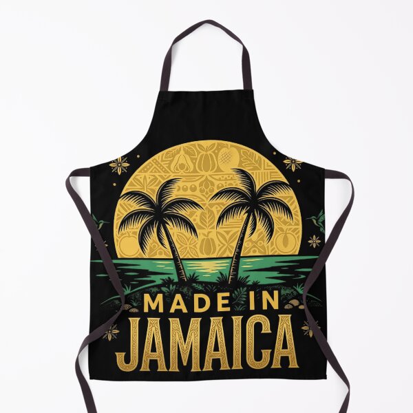 Artikelvorschau, Made In Jamaica - Tropical Palm Tree Sunset with Island Fruits entworfen und verkauft von Lucid Dream Pixel.