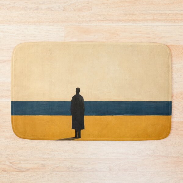 Item preview, Toward the Horizon – Minimalist Lone Figure Abstract Landscape designed and sold by Moodzu.