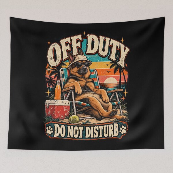 Artikelvorschau, Off Duty Do Not Disturb – Funny German Shepherd Retro Dog entworfen und verkauft von GrimCuteStudio.
