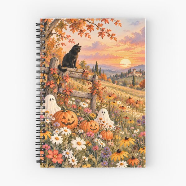 Item preview, Cottagecore Halloween Oil Painting Autumn Wildflower Sunset designed and sold by Jozefin's Studio.
