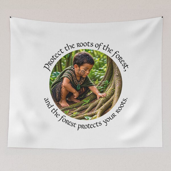 Item preview, Maori Protection Proverb - Protect the roots of the forest | Pacific Art designed and sold by ShakaLife.org.