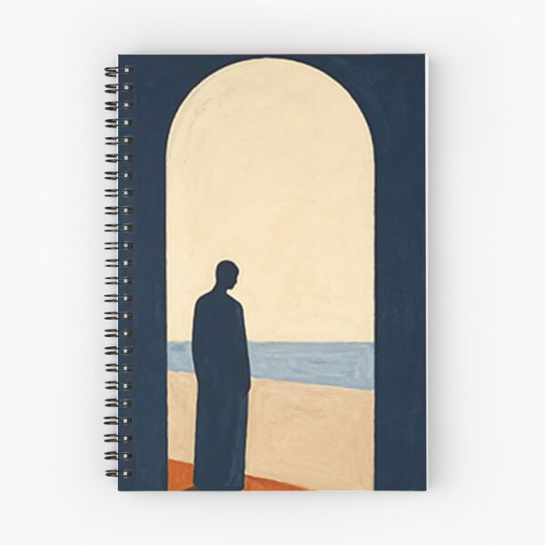Item preview, Looking Out - Minimalist Blue Figure Coastal Abstract Art designed and sold by Moodzu.