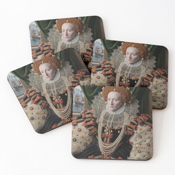 Item preview, Queen Elizabeth I of England vintage portrait re imagined in 3D designed and sold by Vintage Designs +.