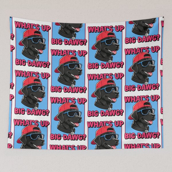 Item preview, What's up big dawg black labrador 90's meme designed and sold by Captain-Jackson.