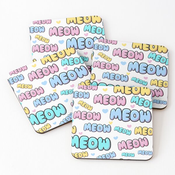 Aperçu de l'œuvre Lettres bulles MEOW aux couleurs pastel créée et vendue par CI Creative Design LLC.