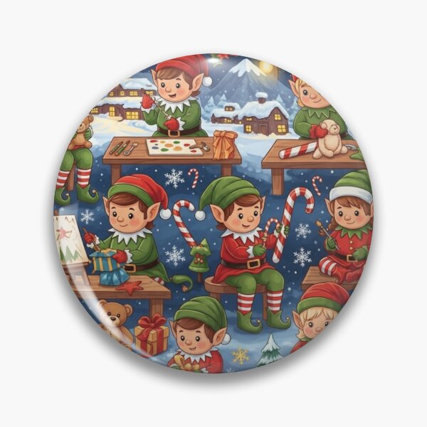 Item preview, Santa's Workshop Christmas Elves Toy Pattern designed and sold by Luxxe87.