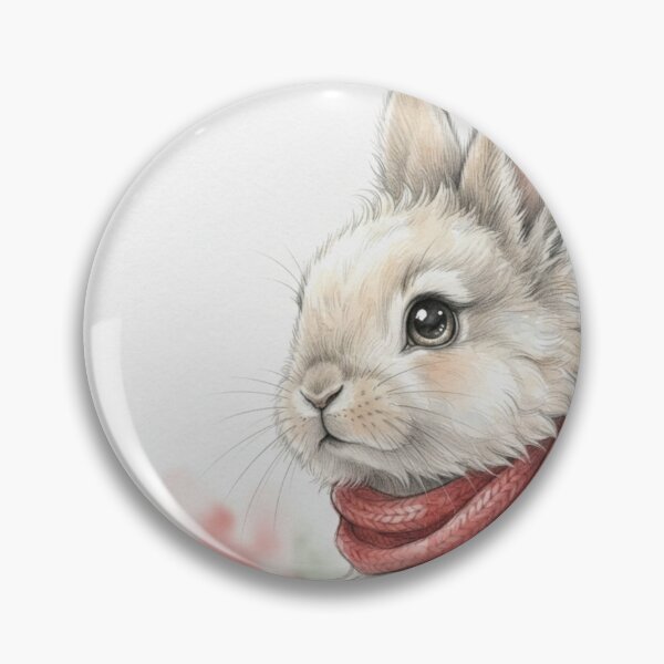 Item preview, Cute Bunny Red Scarf Christmas Watercolor designed and sold by Elhocinr.