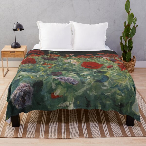 Artikelvorschau, Bed of oxblood red poppies floral wall art landscape painting by John Singer Sargent entworfen und verkauft von Jéanpaul  Ferro.