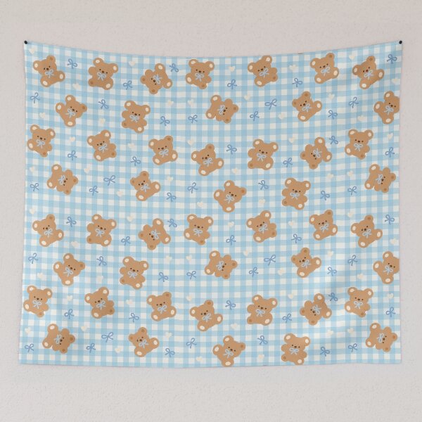 Item preview, Blue Gingham Teddy Bear Bow Pattern designed and sold by Luv4tete.