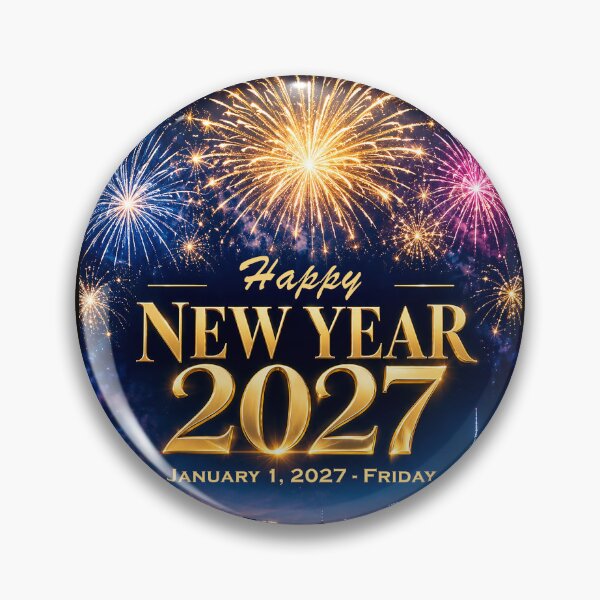 Item preview, HAPPY NEW YEAR 2027 - January 1, 2027 - Friday designed and sold by DBM Photo Art 1.
