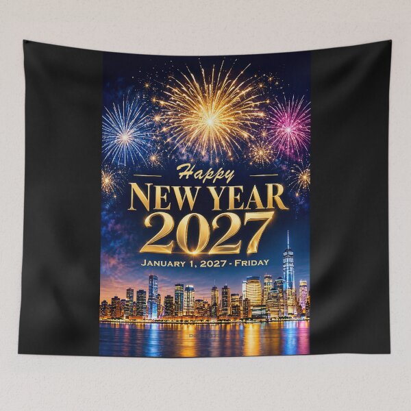 Item preview, HAPPY NEW YEAR 2027 - January 1, 2027 - Friday designed and sold by DBM Photo Art 1.