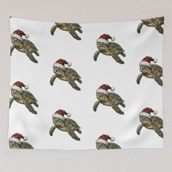Item preview, Christmas Sea Turtle Wearing Santa Hat – Festive Ocean Holiday designed and sold by SOUFIANE1991.