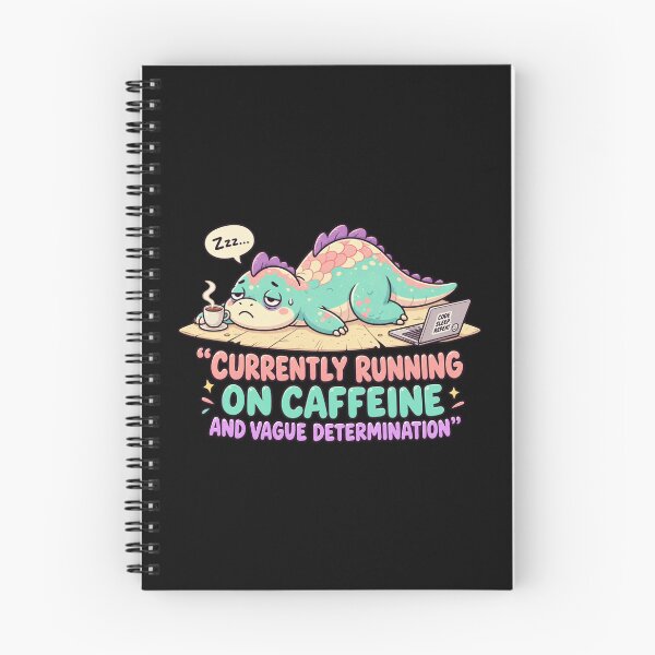 Item preview, Currently Running on Caffeine and Vague Determination | Funny Coffee Dinosaur designed and sold by MrDev.