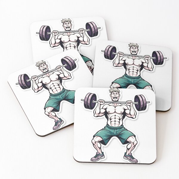 Aperçu de l'œuvre Determined Athlete Squatting with Weights - Fitness Inspired Tattoo Flash créée et vendue par Qubivibe.