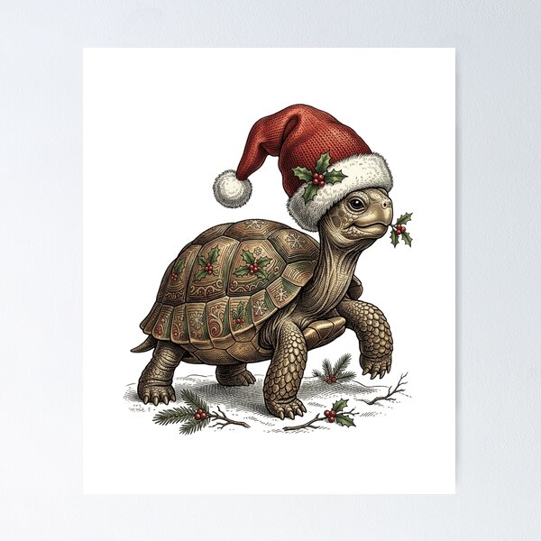 Item preview,  Christmas Sea Turtle Wearing Santa Hat – Festive Ocean Holiday designed and sold by SOUFIANE1991.