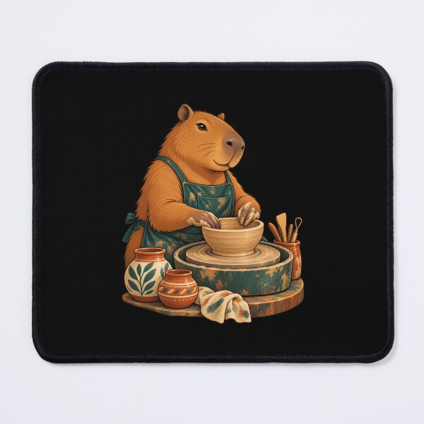 Item preview, Capybara Potter Shaping a Clay Bowl designed and sold by JesterKrewArt.