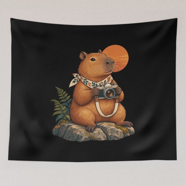 Item preview, Capybara Photographer Framing the Perfect Shot designed and sold by JesterKrewArt.