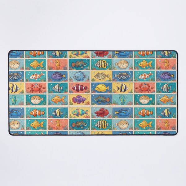 Item preview, Colorful Ocean Fish Patchwork designed and sold by AfresStudio.