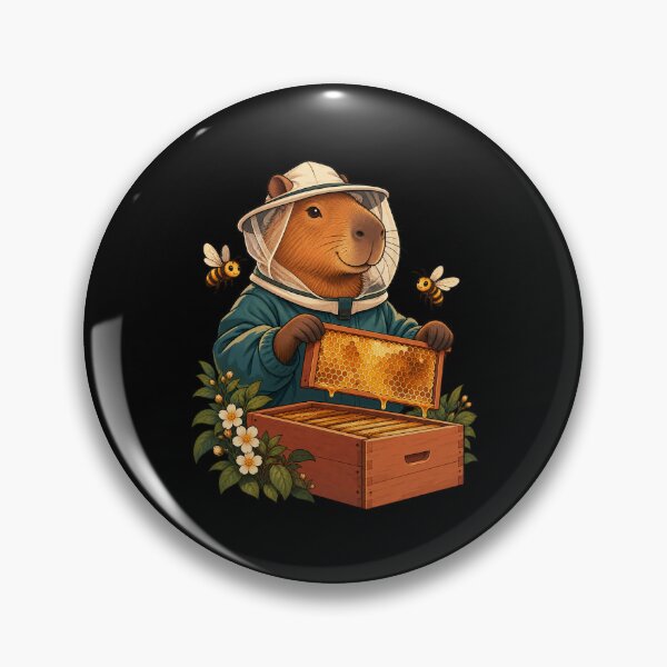 Item preview, Capybara Beekeeper Caring for the Hive designed and sold by JesterKrewArt.
