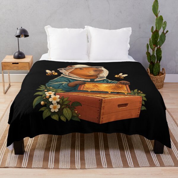 Item preview, Capybara Beekeeper Caring for the Hive designed and sold by JesterKrewArt.