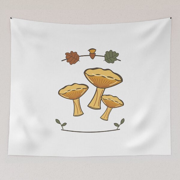 Item preview, Golden Chanterelle Mushrooms with Autumn Oak Leaves designed and sold by EcomGenius.