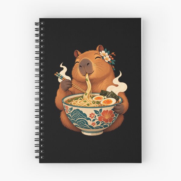 Item preview, Capybara Enjoying a Steaming Ramen Bowl designed and sold by JesterKrewArt.