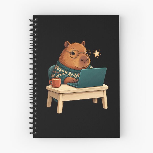 Item preview, Capybara Programmer at a Cosy Coding Desk designed and sold by JesterKrewArt.