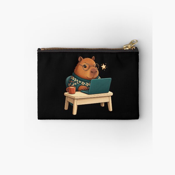 Item preview, Capybara Programmer at a Cosy Coding Desk designed and sold by JesterKrewArt.