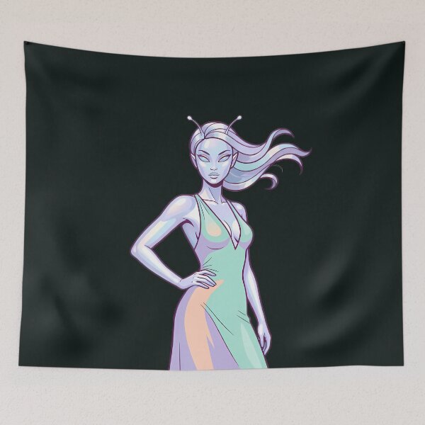 Item preview, Extra Celestial Opalescent Alien - Retro 70s Sci Fi Cosmic Aliencore Aesthetic  designed and sold by Pickmash.