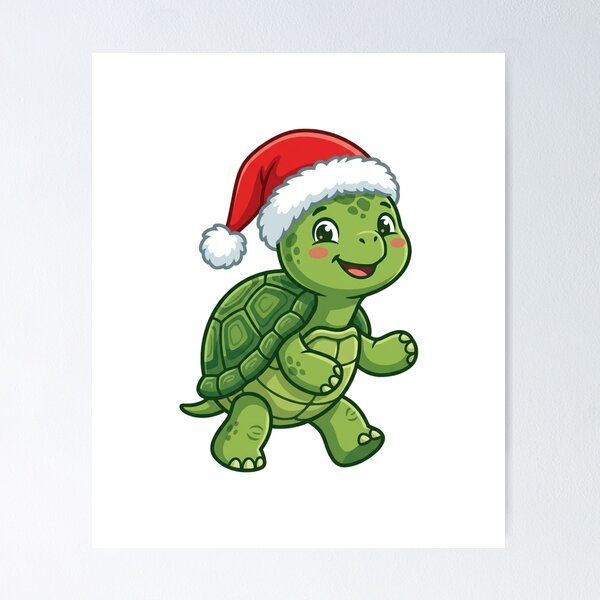 Item preview, Christmas Sea Turtle Wearing Santa Hat – Festive Ocean Holiday designed and sold by SOUFIANE1991.
