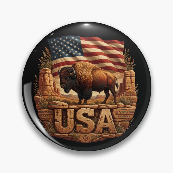 Item preview, USA Heritage – Bison & Great Plains Emblem designed and sold by FlagX.