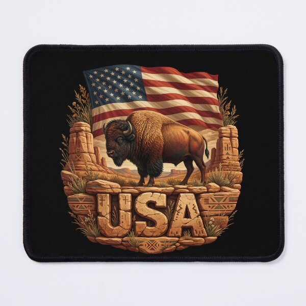 Item preview, USA Heritage – Bison & Great Plains Emblem designed and sold by FlagX.