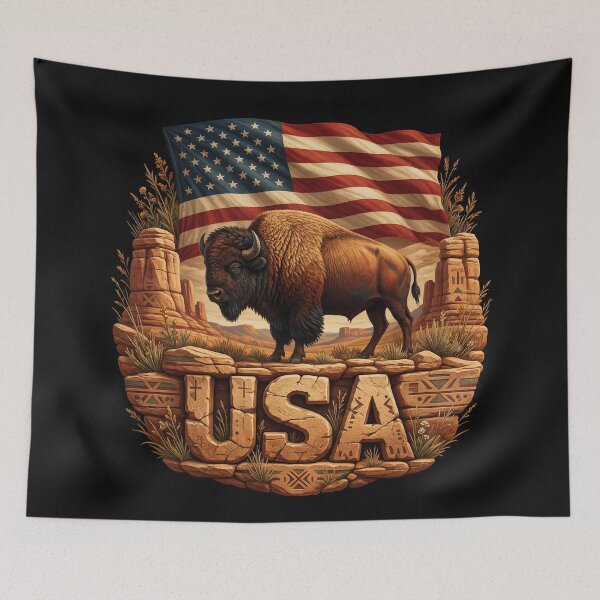 Item preview, USA Heritage – Bison & Great Plains Emblem designed and sold by FlagX.