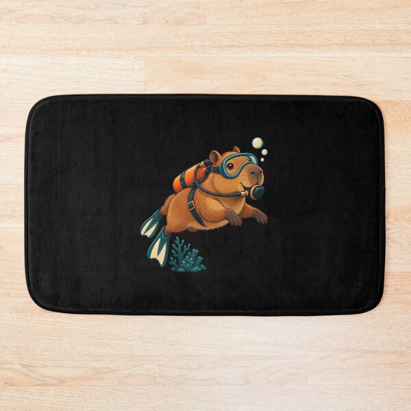 Item preview, Capybara Scuba Diver Exploring the Reef designed and sold by JesterKrewArt.