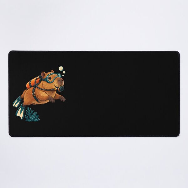 Item preview, Capybara Scuba Diver Exploring the Reef designed and sold by JesterKrewArt.