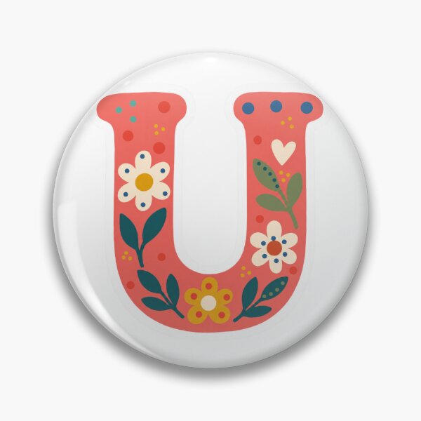 Aperçu de l'œuvre Lettre florale U – Autocollant monogramme Inspirivity créée et vendue par Inspirivity.