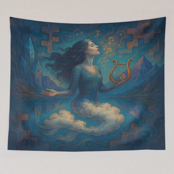 Item preview, Celestial Aria – Surreal Cosmic Muse Fantasy Music Art designed and sold by DreamtropoliX.