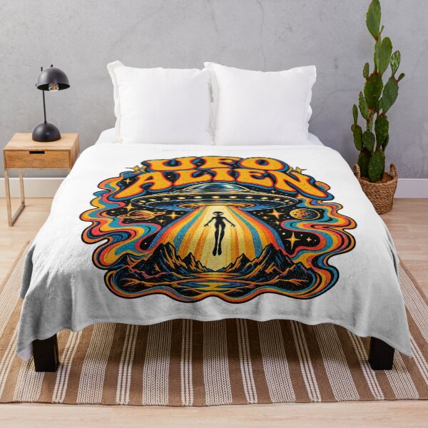 Item preview, UFO Alien Space Invasion | Retro Vintage Psychedelic Graphic designed and sold by Mukesh Saxena.