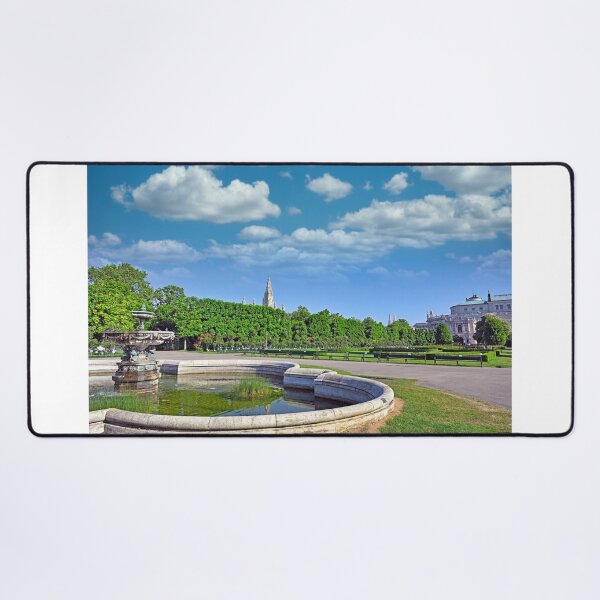 Item preview, Vienna Volksgarten park with Triton and Naiad Fountain, Burgtheater and Rathaus City Hall designed and sold by goceris.