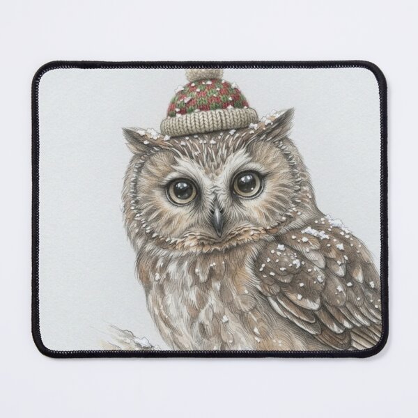 Item preview, Cute Owl Winter Hat Snow Watercolor designed and sold by Elhocinr.